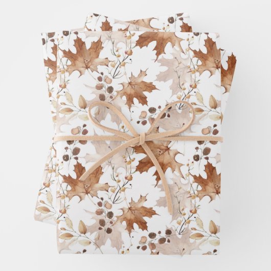 Autumn Maple Leaves Pattern Thanksgiving Inpakpapier Vel (In situ)