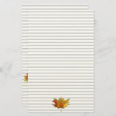 Autumn Maple Leaves Waterverf Lined Briefpapier (Voorkant / Achterkant)