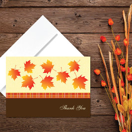 Autumn Maple Leaves Wedding Bedankkaart