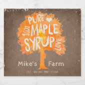 Autumn Maple Tree stroop flesetiket Likeurfles Etiket (Enkel label)