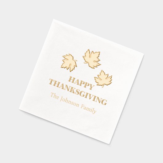 Autumn Maple verlaat Happy Thanksgiving Folie Servetten (Links)