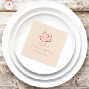 Autumn Maple verlaat Happy Thanksgiving Folie Servetten