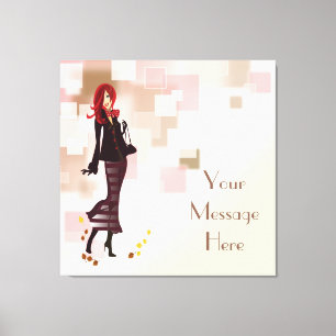 Autumn Mode Model Wrapped Canvas Afdruk