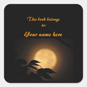 Autumn Moon Bookplate Sticker