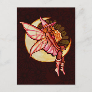 Autumn Moon Fairy Witch Daisy Artwork MoonChild Briefkaart