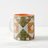 AUTUMN MOSAIC Orange Mug à deux tons (Devant gauche)