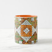 AUTUMN MOSAIC Orange Mug à deux tons (Centre)