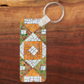 AUTUMN MOSAIC Rectangle Aluminium Sleutelhanger (Achterkant)