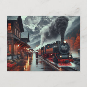 Autumn Mountain Train Journey Briefkaart