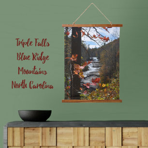 Autumn Mountain Watervalt Triple Herfsten NC Hangend Wandkleed