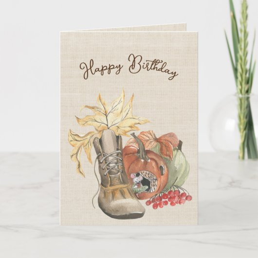 Autumn Mouse Birthday Humor Kaart (Voorkant)