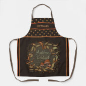 Autumn Mushroom Whimsical Stippen Aangepaste Inspi Schort (Voorkant)