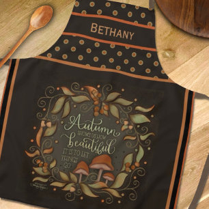 Autumn Mushroom Whimsical Stippen Aangepaste Inspi Schort