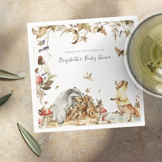 Autumn Mushroom | Woodland Forest Baby shower Servet