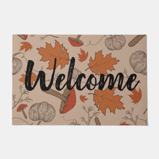 Autumn Mushrooms Deurmat (Voorkant)