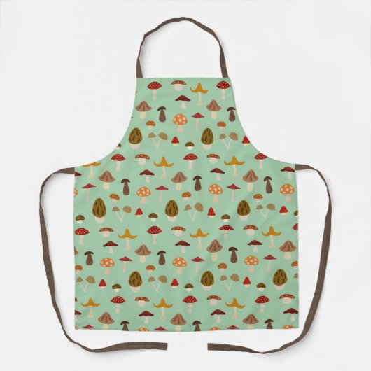 Autumn Mushrooms Pattern Apron Schort (Voorkant)