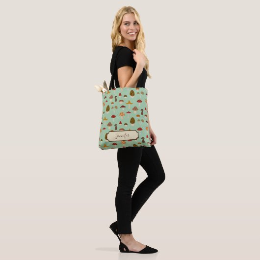 Autumn Mushrooms Pattern Canvas tas (Op model)