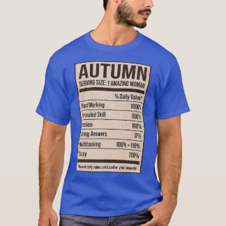 Autumn Nutrition Facts Name Nickname Alias Titel F T-shirt