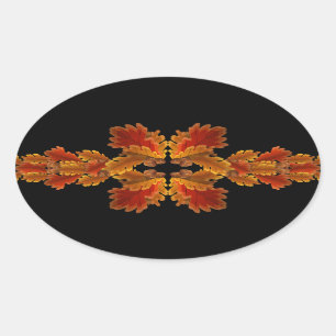 Autumn Oak Garlands Ovale Sticker