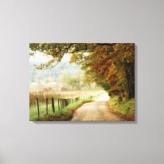 Autumn on a Country Road Canvas Afdruk (Voorkant)