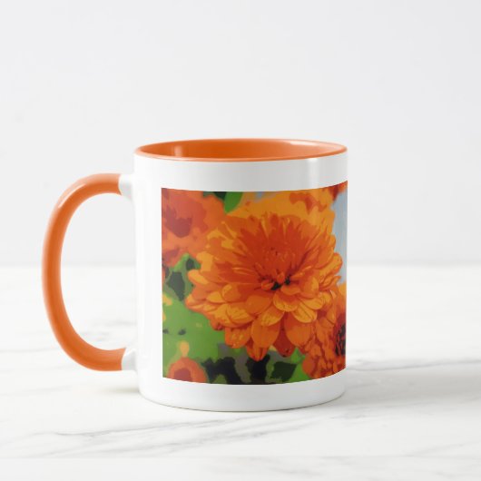 Autumn Orange Mums Beverage Mug (Gauche)