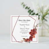 Autumn Orchid Romance Fall Wedding Save the Date (Staand voorkant)