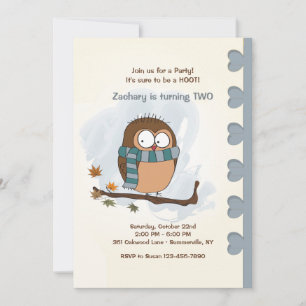 Autumn Owl Invitation Kaart