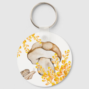 Autumn paddenstoel, slak- en gele takken sleutelhanger