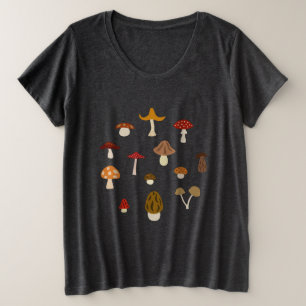 Autumn paddenstoelen plus grootte T-shirt