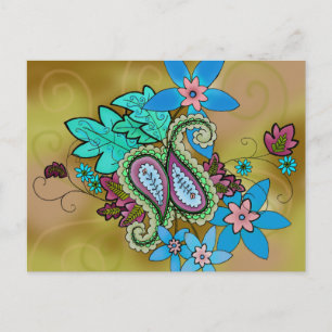 Autumn Paisley Briefkaart