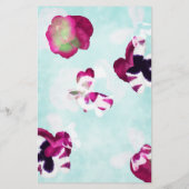 Autumn Pansies, Aqua, Roze, Paars Briefpapier (Achterkant)