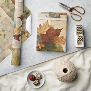 Autumn Paper Collage 03 Cadeaupapier