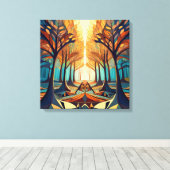 Autumn park canvas afdruk (Insitu (Houten vloer))