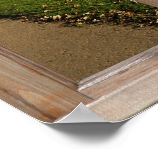 Autumn Park Uitzicht van een Venster Faux Poster (Hoek)