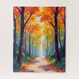 Autumn Path Fall Foliage Painting Legpuzzel