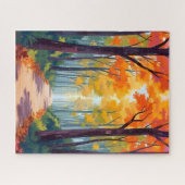 Autumn Path Fall Foliage Painting Legpuzzel (Horizontaal)