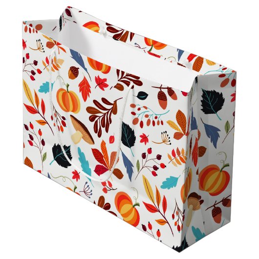 Autumn Pattern Gift Bag Groot Cadeauzakje (Voorkant Gekanteld)