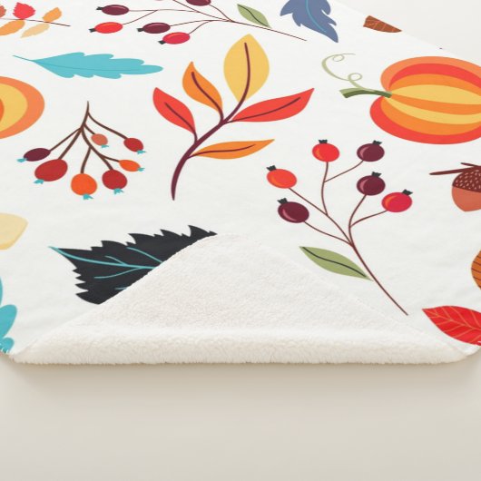 Autumn Pattern Sherpa Blanket Sherpa Deken (3/4)