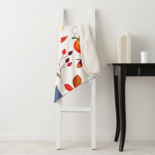 Autumn Pattern Sherpa Blanket Sherpa Deken (In situ)