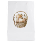 Autumn Peach Mint Pumpkins  Medium Cadeauzakje (Achterkant)