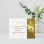 Autumn Peacock Feather Wedding Meal Choice RSVP (Staand voorkant)