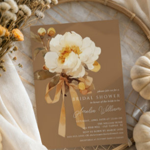 Autumn Peony Floral Vrijgezellenfeest Kaart