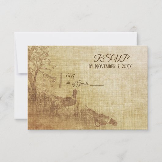 Autumn Pheasant Wedding RSVP (Voorkant)