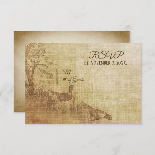 Autumn Pheasant Wedding RSVP (Voorkant / Achterkant)