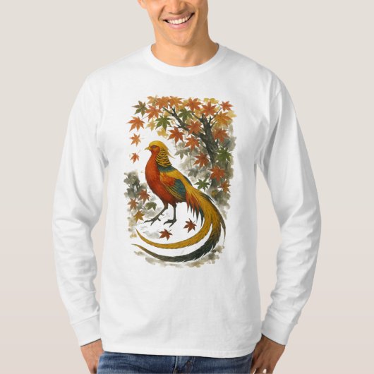 【Autumn Phoenix Bird Long Sleeve T-Shirt】 T-shirt (Voorkant)