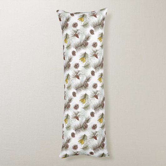 Autumn Pine Cones Lichaamskussen (Achterkant (Verticaal))