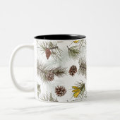 Autumn Pine Cones Tweekleurige Koffiemok (Links)