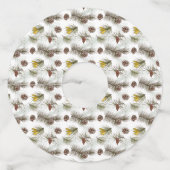 Autumn Pine Cones Wijnglaslabel (Achterkant)