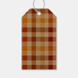 Autumn Plaid Business Label – Sinaasappel, bruin e Cadeaulabel