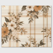Autumn Plaid Gezellige Herfst Patroon Ontwerp Cadeaupapier (Vlak)
